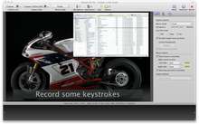 iShowU HD Pro screenshot - Make your presentations clearer by recording keystrokes and mouse clicks (mouse click animations not shown in above image). Mouse click animation color can be customized.